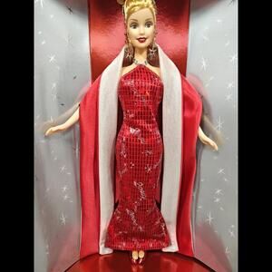 2000 Millenium Barbie Doll Collector Edition Red Gown Blonde New in Box Mattel